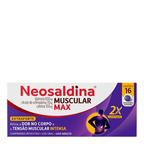 Analgésico E Relaxante Muscular Neosaldina Muscular Max 600Mg 16 Comprimidos Revestidos