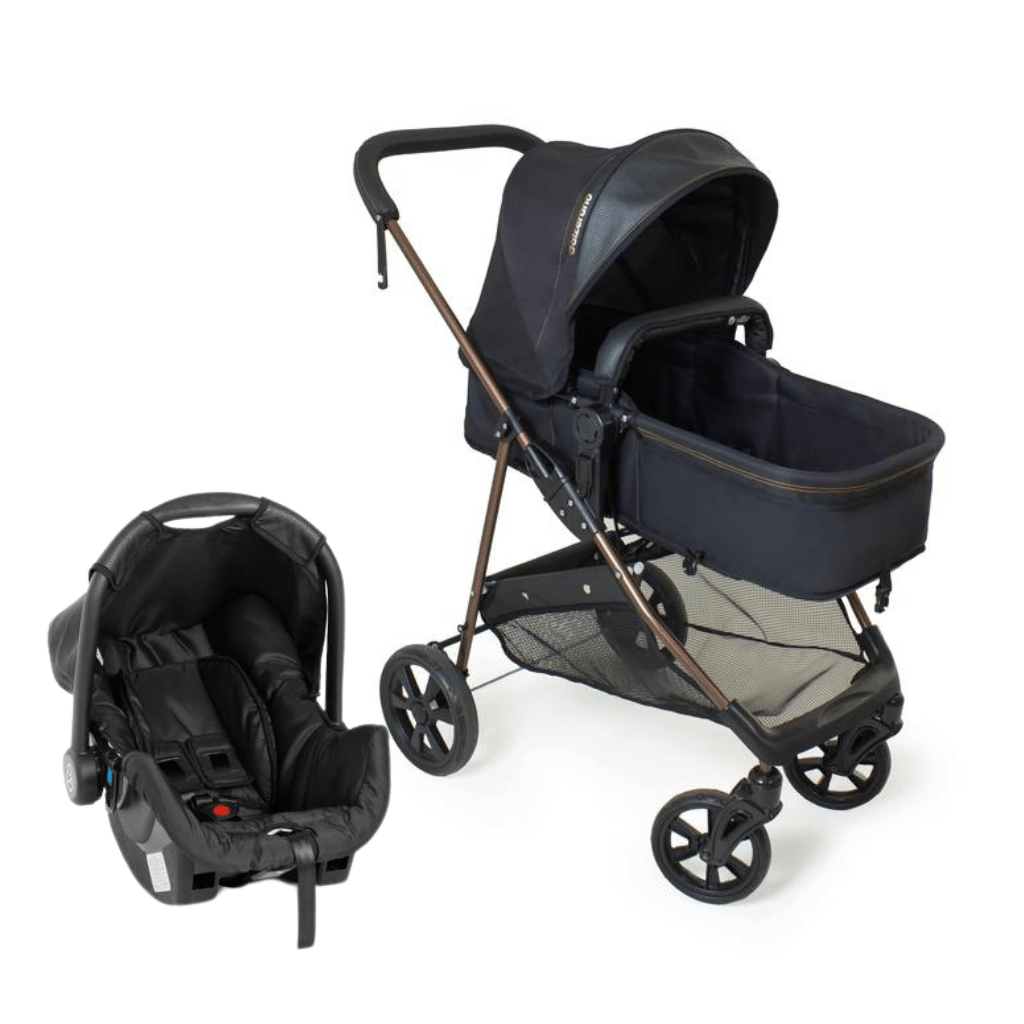 Carrinho Travel System Napoli Preto e Cobre + galzerano 935350260