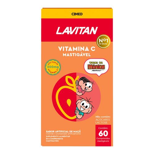 Vitamina C 500Mg Lavitan Turma Da Monica Maçã 60 Comprimidos Mastigáveis