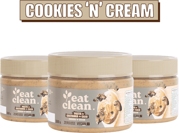 3 pastas de castanha de caju Cookies 300g 3 pastas de castanha de caju Cookies 'n' Cream 300g