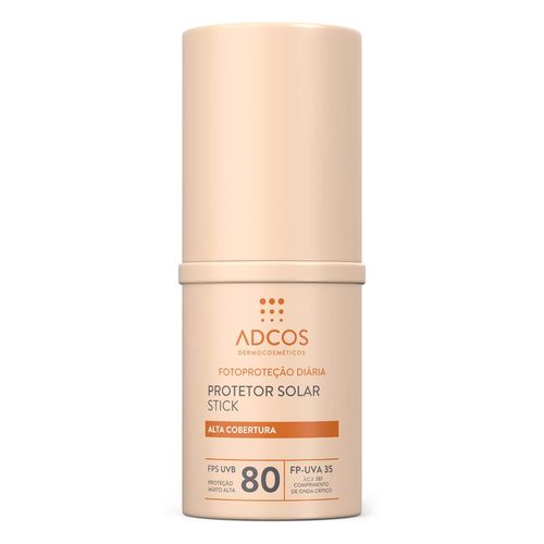 Protetor Solar Facial Adcos Fps 80 Alta Cobertura Beige 17G Stick