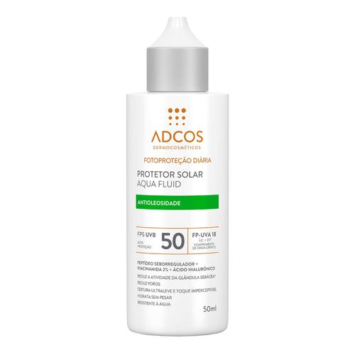 Protetor Solar Facial Adcos Fps 50 Aquafluid Antioleosidade 40Ml