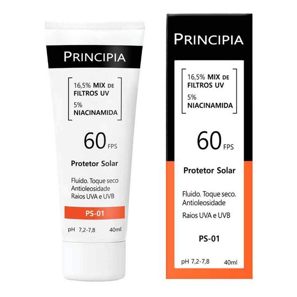 Protetor Solar Facial Principia FPS 60 PS-01 Antioleosidade 40ml Fluido