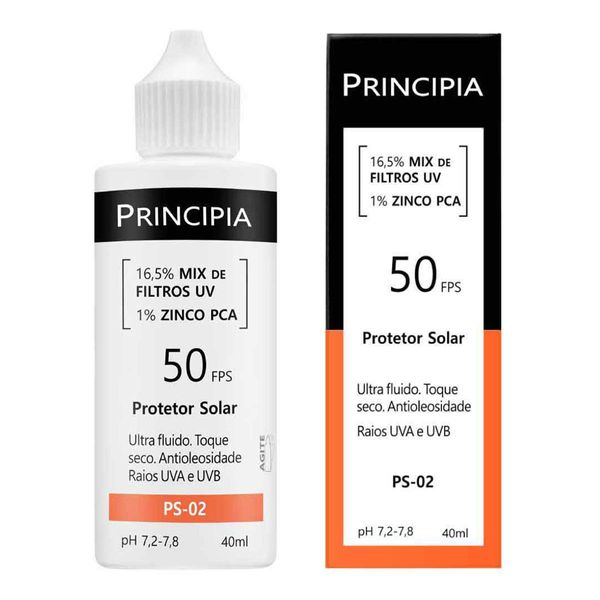 Protetor Solar Facial Principia FPS 50 PS-02 Antioleosidade 40ml Fluido