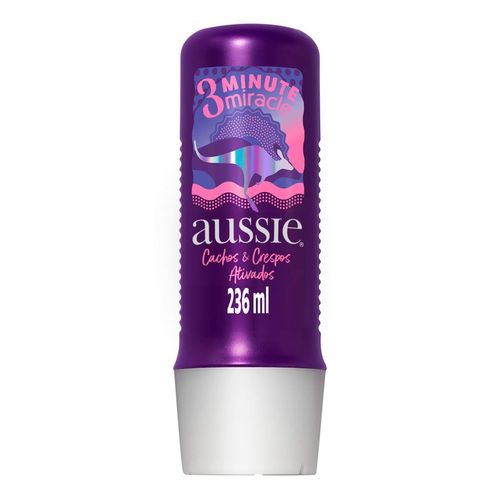 Tratamento Aussie Cachos E Crespos Ativados 3 Minute Miracle Hidratação E Definição 236Ml
