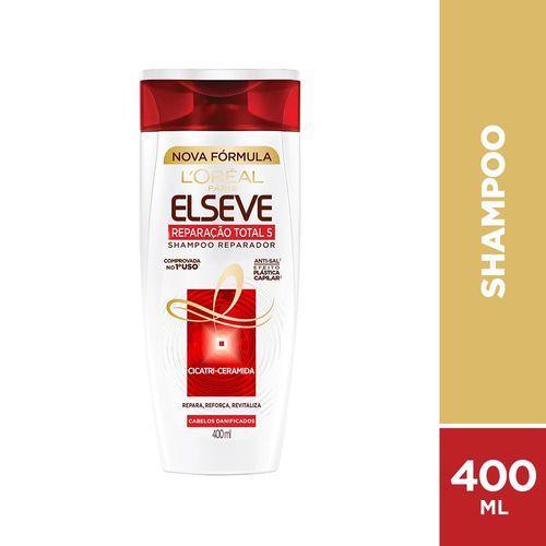 Kit Elseve Reparação Total 5 Shampoo 400ml + Condicionador 400ml + Leave-In Cicatri Renov 50ml