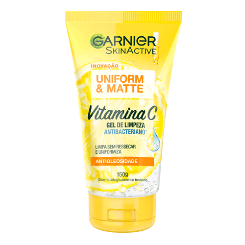 Kit Garnier Uniform & Matte Vitamina C Gel de Limpeza 150ml + Hidratante Gel Antimanchas 85g