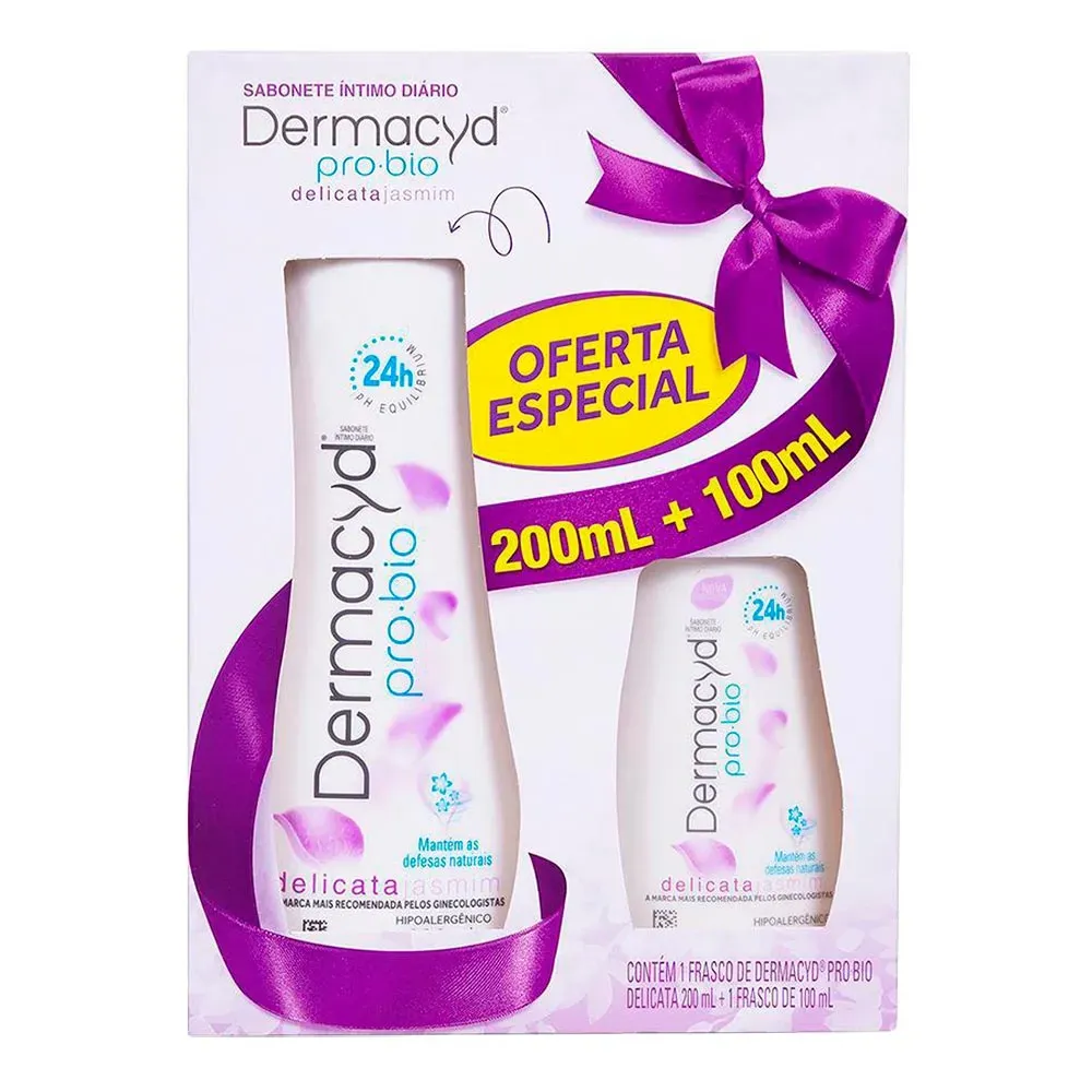 Kit Sabonete Liquido Íntimo Dermacyd Delicata 200ml 100ml