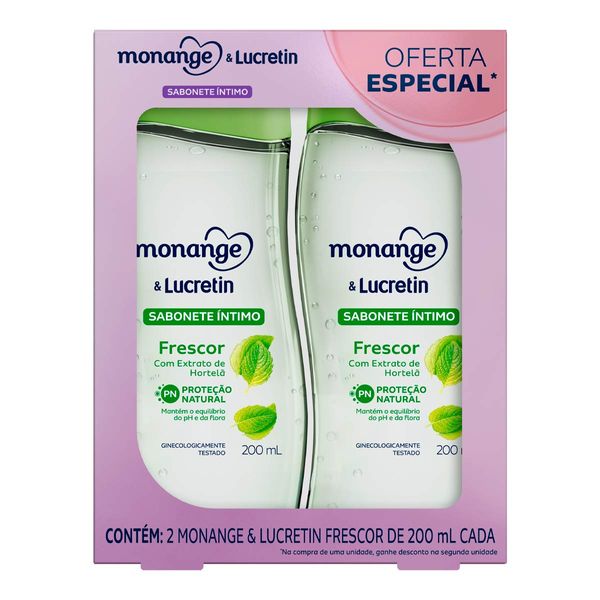 Kit Sabonete Líquido Íntimo Monange & Lucretin Frescor 2 Unidades de 200ml