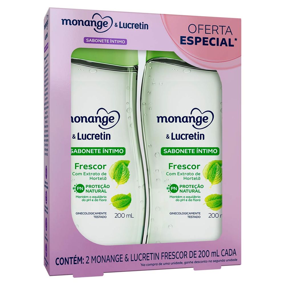 Kit Sabonete Líquido Íntimo Monange & Lucretin Frescor 2 Unidades