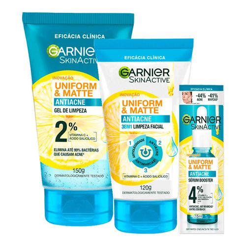 Kit-Garnier-SkinActive-Uniform---Matte-Antiacne-Serum-15ml--Sabonete-Facial-120g--Gel-de-Limpeza-150g.jpg Kit-Garnier-SkinActive-Uniform---Matte-Antiacne-Serum-15ml--Sabonete-Facial-120g--Gel-de-Limpeza-150g.jpg