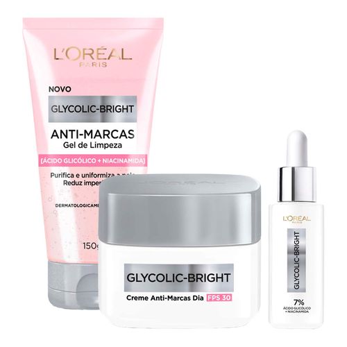 Kit-LOreal-Paris-Glycolic-Bright-Antimarcas-Gel-De-Limpeza-150g--Serum-30ml--Creme-Dia-FPS30-49g.jpg Kit-LOreal-Paris-Glycolic-Bright-Antimarcas-Gel-De-Limpeza-150g--Serum-30ml--Creme-Dia-FPS30-49g.jpg