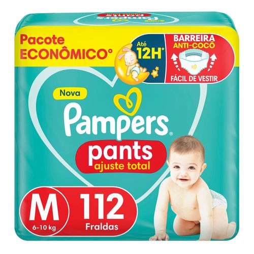 Fralda Pampers Pants Ajuste Total Roupinha M 112 Unidades