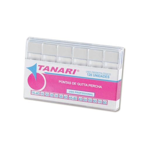 Pontas De Guta Percha Calibrada com 120 Unidades Tanari 45-80