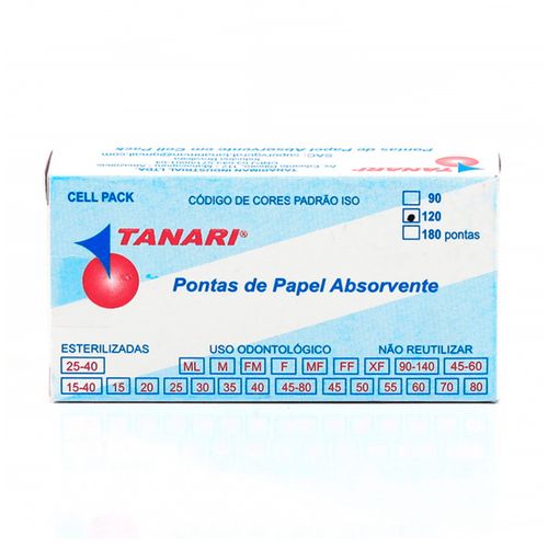 Pontas De Papel Absorvente Cell Pack Estéril 120 Un. Tanari 15-40