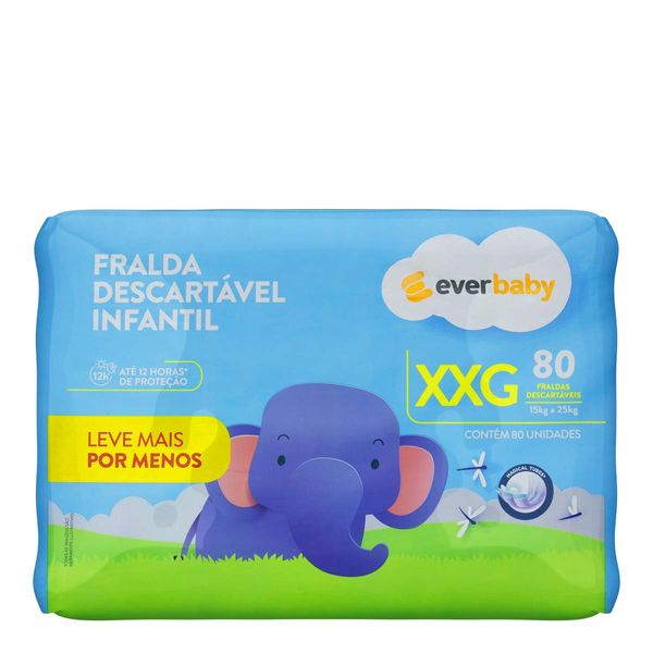 Fralda Ever Baby XXG 80 Unidades