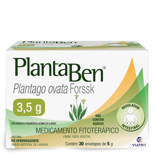 Laxante Fitoterápico Plantaben 3,5G Sabor Laranja Sem Açúcar 30 Envelopes 5G