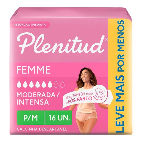 Roupa Íntima Plenitud Femme P/M 16 Unidades