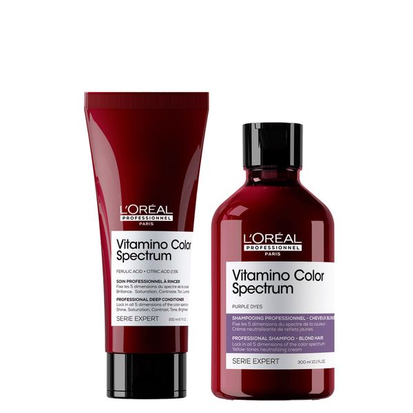 Kit L'Oreal Professionnel Série Expert Vitamino Color Spectrum Purple Shampoo 300ml + Condicionador 200ml 300ml
