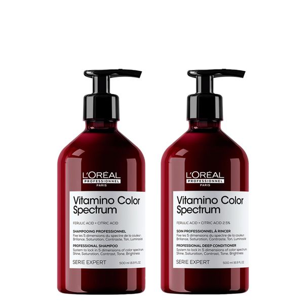 Kit L'Oreal Professionnel Série Expert Vitamino Color Spectrum Shampoo 500ml + Condicionador 500ml 500ml