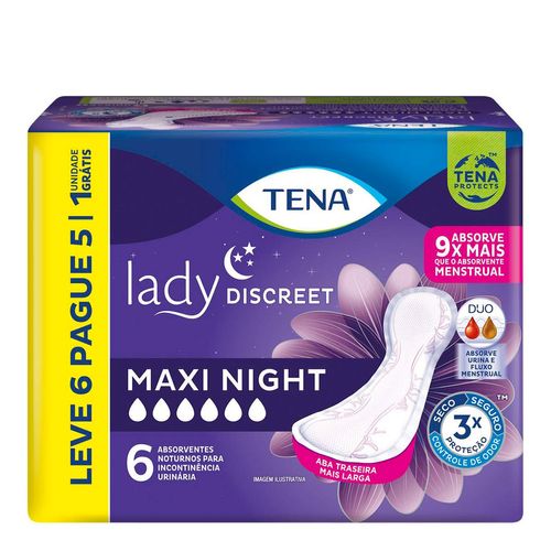 679194---Absorvente-para-Incontinencia-Urinaria-Tena-Lady-Discreet-Maxi-Night-Leve-6-Pague-5-Unidades-1 679194---Absorvente-para-Incontinencia-Urinaria-Tena-Lady-Discreet-Maxi-Night-Leve-6-Pague-5-Unidades-1
