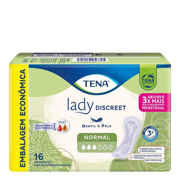 Absorvente para Incontinência Urinária Tena Lady Discreet Normal 16 Unidades