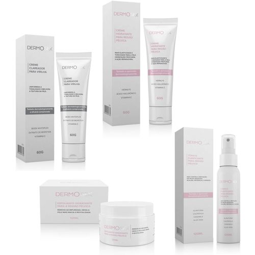 Kit Linha Dermosex Clareador Esfoliante Hidratante E Tônico Kit Linha Dermosex Clareador Esfoliante Hidratante E Tônico