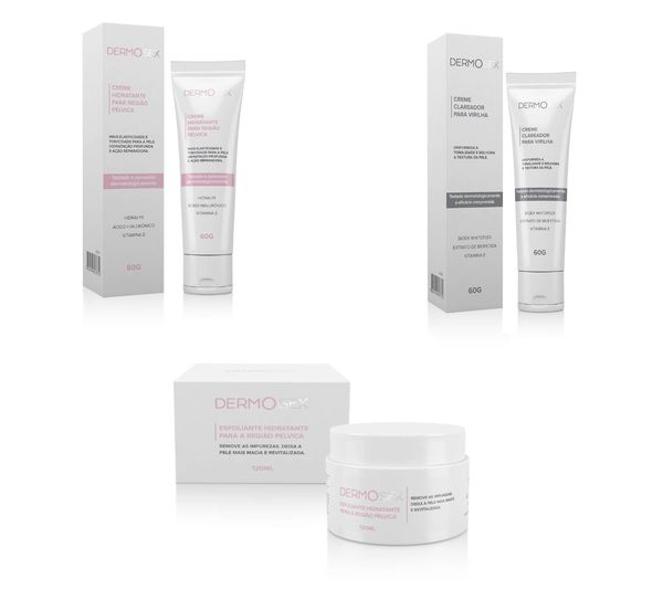 Kit de Estética Intima Feminina com Esfoliante Clareador e Hidratante