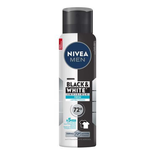 Desodorante Antitranspirante Aerossol Nivea Men Black & White Invisible Fresh 150Ml