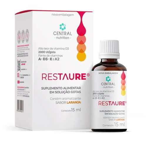 Restaure 15ml - Vitamina A, D3, E e K2 - Central Nutrition
