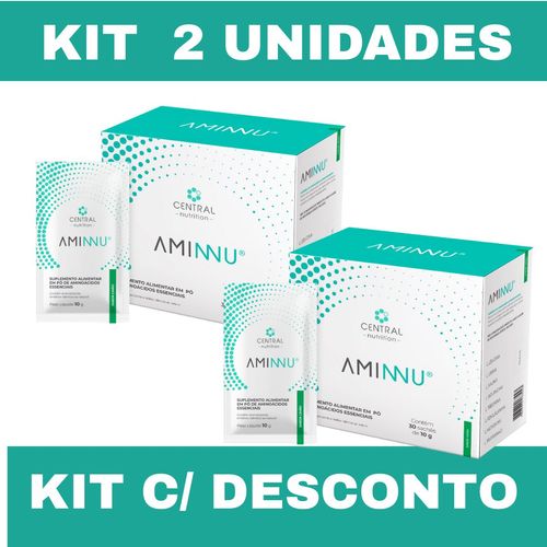 Kit C/2 Caixas Aminnu Central Nutrition Tradicional 10g Com 30 Sachês -  Sabor Limão