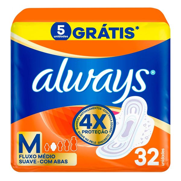Absorvente Always Tamanho M Suave 32 Unidades