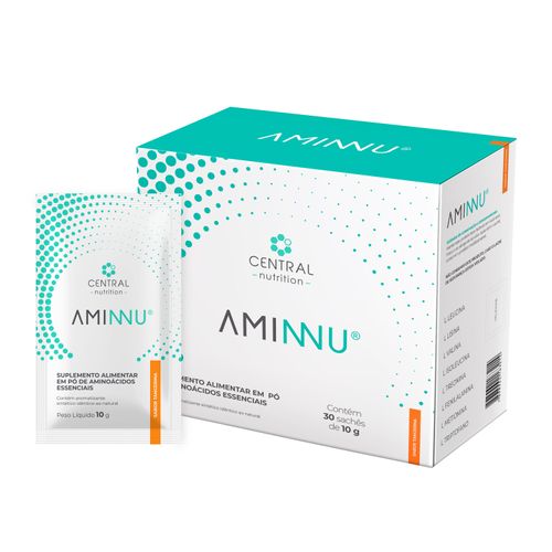Kit C/2 Caixas Aminnu Central Nutrition Tradicional 10g Com 30 Sachês -  Sabor Tangerina