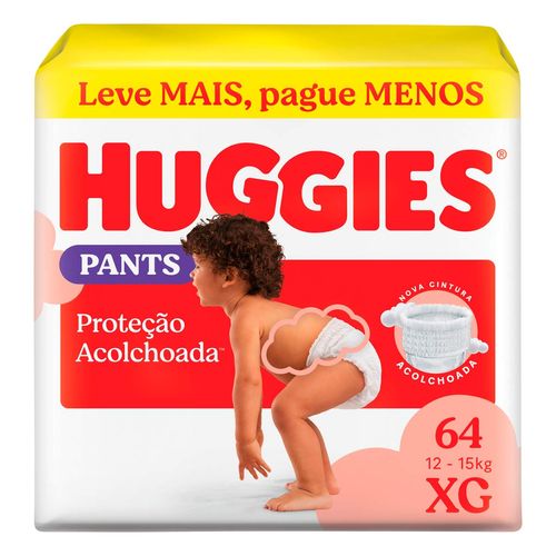 Fralda Huggies Pants Roupinha Proteção Acolchoada Xg 64 Unidades