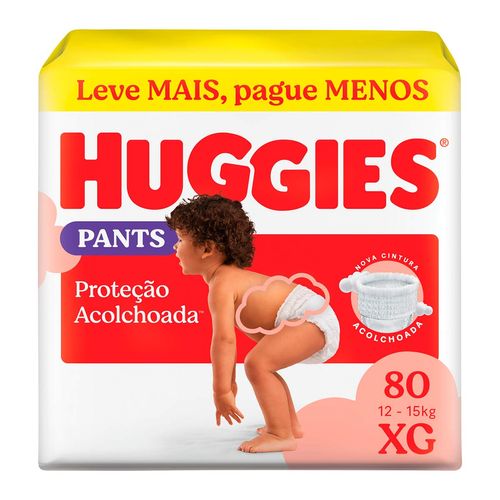 Fralda Huggies Pants Roupinha Proteção Acolchoada Xg 80 Unidades