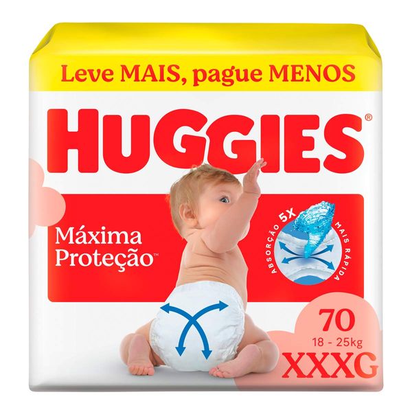 Fralda Huggies Máxima Proteção XXXG 70 Unidades
