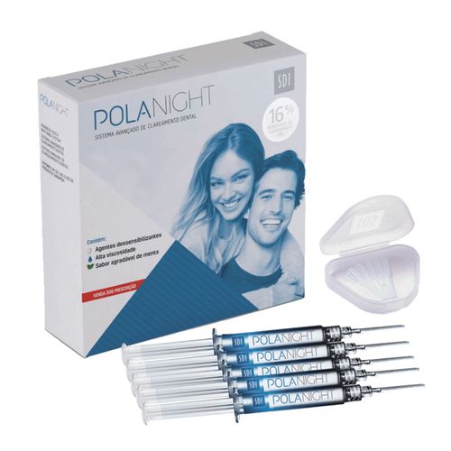 Kit Clareamento Dental 5 Seringas Ph Neutro Pola Night SDI 16%