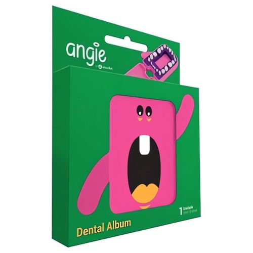Porta Dente Infantil Odontológico Dental Album Angie Angelus Rosa