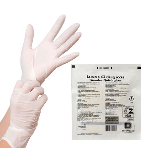 Luva Cirúrgica Estéril em Látex com Pó Descarpack 7,5