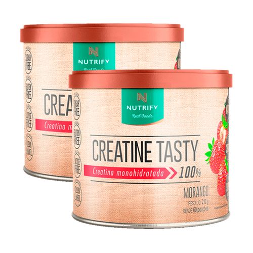 Kit 2X: Creatine Tasty Creatina Monohidratada Morango Nutrify 210g
