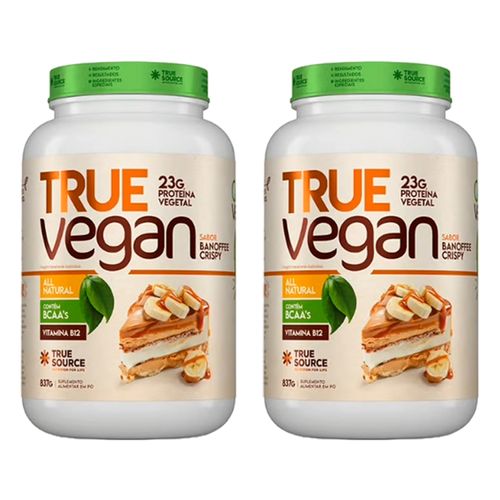 Kit 2X: Proteína True Vegan Banoffee Crispy True Source 837g