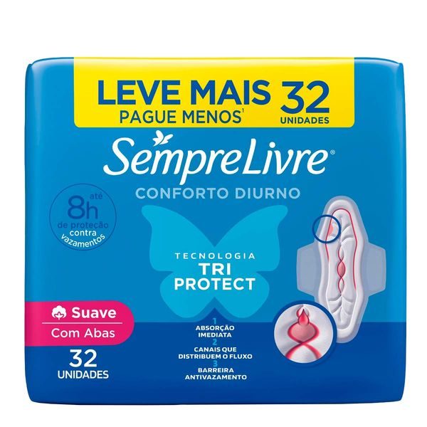 Absorvente Externo Sempre Livre Adapt Plus Suave 32 Unidades