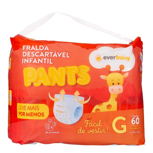 Fralda Ever Baby Pants G 60 Unidades