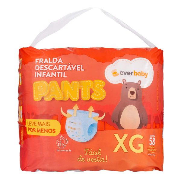 Fralda Ever Baby Pants XG 58 Unidades