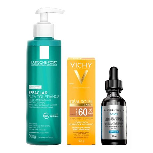 Kit-Effaclar-Alta-Tolerancia-300g--Skinceuticals-P-Tiox-30ml--Protetor-Solar-Clarify-FPS60-Morena-40g-SP Kit-Effaclar-Alta-Tolerancia-300g--Skinceuticals-P-Tiox-30ml--Protetor-Solar-Clarify-FPS60-Morena-40g-SP