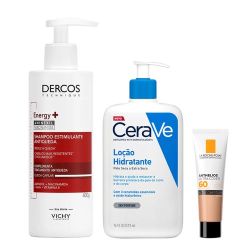 Kit-Protetor-Solar-FPS-60-Ultra-Cover-3-0-30g--Shampoo-Dercos-Energy-400ml--Hidratante-CeraVe-473ml-SP Kit-Protetor-Solar-FPS-60-Ultra-Cover-3-0-30g--Shampoo-Dercos-Energy-400ml--Hidratante-CeraVe-473ml-SP