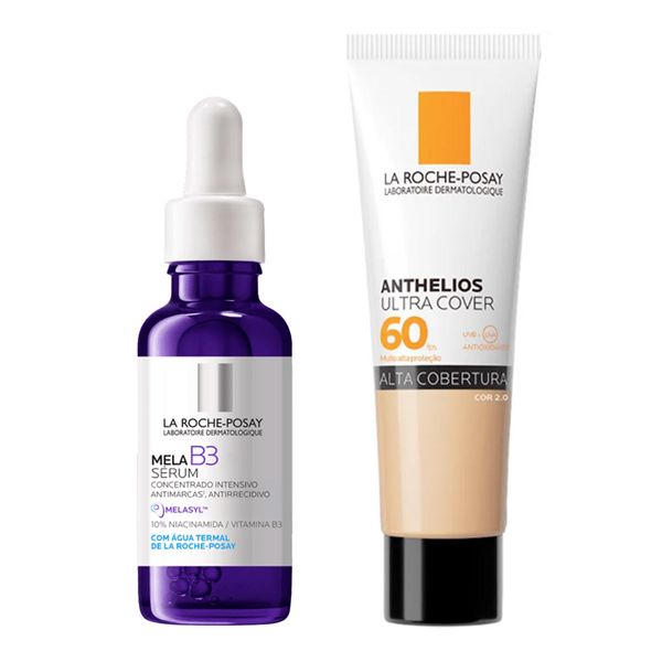 Kit La Roche-Posay Protetor Solar FPS 60 Ultra Cover 2.0 30g + Sérum Mela B3 30ml