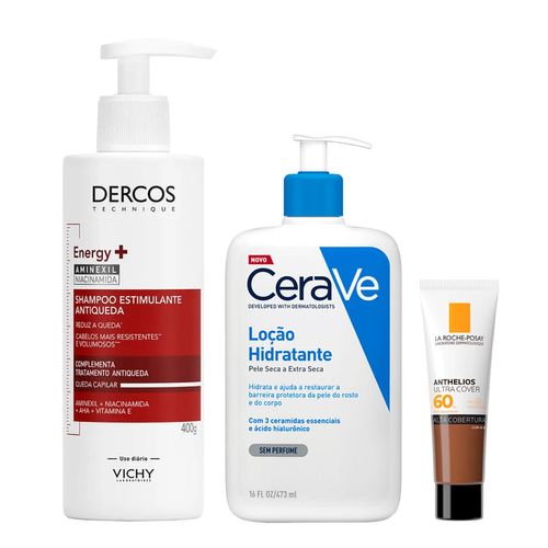 Kit-Protetor-Solar-FPS-60-Ultra-Cover-6-0-30g--Shampoo-Dercos-Energy-400ml--Hidratante-CeraVe-473ml-SP Kit-Protetor-Solar-FPS-60-Ultra-Cover-6-0-30g--Shampoo-Dercos-Energy-400ml--Hidratante-CeraVe-473ml-SP