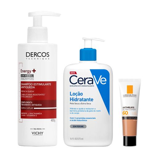 Kit-Protetor-Solar-FPS-60-Ultra-Cover-4-0-30g--Shampoo-Dercos-Energy-400ml--Hidratante-CeraVe-473ml-SP Kit-Protetor-Solar-FPS-60-Ultra-Cover-4-0-30g--Shampoo-Dercos-Energy-400ml--Hidratante-CeraVe-473ml-SP