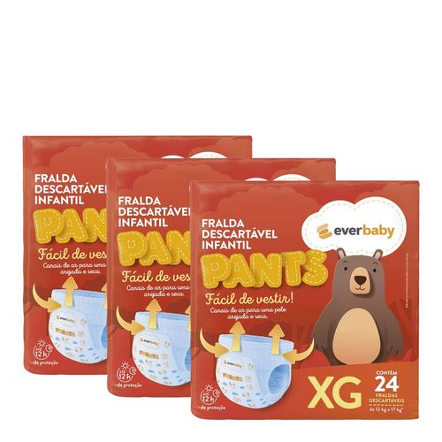 Kit-Fralda-Ever-Baby-Pants-Roupinha-XG-3-Pacotes-com-24-Unidades-SP Kit-Fralda-Ever-Baby-Pants-Roupinha-XG-3-Pacotes-com-24-Unidades-SP